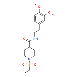 ChemSpider 2D Image | N-[2-(3,4-Dimethoxyphenyl)ethyl]-1-(ethylsulfonyl)-4-piperidinecarboxamide | C18H28N2O5S