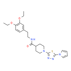 ChemSpider 2D Image | N-[2-(3,4-Diethoxyphenyl)ethyl]-1-[5-(1H-pyrrol-1-yl)-1,3,4-thiadiazol-2-yl]-4-piperidinecarboxamide | C24H31N5O3S