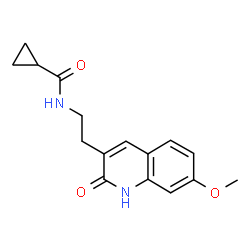 ChemSpider 2D Image | N-[2-(7-methoxy-2-oxo-1H-quinolin-3-yl)ethyl]cyclopropanecarboxamide | C16H18N2O3