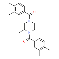 ChemSpider 2D Image | (2-Methyl-1,4-piperazinediyl)bis[(3,4-dimethylphenyl)methanone] | C23H28N2O2