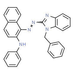ChemSpider 2D Image | 1-[(E)-(1-Benzyl-1H-benzimidazol-2-yl)diazenyl]-N-phenyl-2-naphthalenamine | C30H23N5