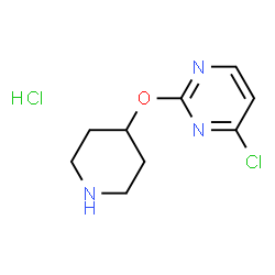 ChemSpider 2D Image | 4-chloro-2-(4-piperidinyloxy)Pyrimidine hydrochloride | C9H13Cl2N3O