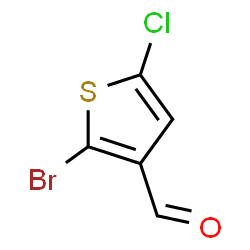 ChemSpider 2D Image | 2-Bromo-5-chloro-3-thiophenecarbaldehyde | C5H2BrClOS