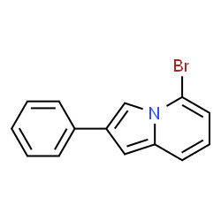 ChemSpider 2D Image | 5-Bromo-2-phenylindolizine | C14H10BrN