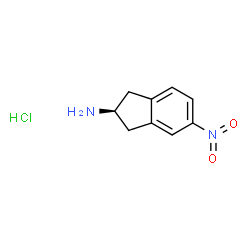 ChemSpider 2D Image | (2S)-5-Nitro-2-indanamine hydrochloride (1:1) | C9H11ClN2O2