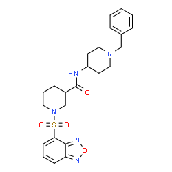 ChemSpider 2D Image | 1-(2,1,3-Benzoxadiazol-4-ylsulfonyl)-N-(1-benzyl-4-piperidinyl)-3-piperidinecarboxamide | C24H29N5O4S