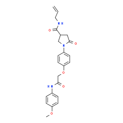 ChemSpider 2D Image | N-Allyl-1-(4-{2-[(4-methoxyphenyl)amino]-2-oxoethoxy}phenyl)-5-oxo-3-pyrrolidinecarboxamide | C23H25N3O5