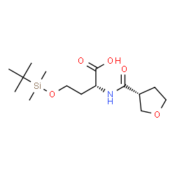 ChemSpider 2D Image | O-[Dimethyl(2-methyl-2-propanyl)silyl]-N-[(3R)-tetrahydro-3-furanylcarbonyl]-D-homoserine | C15H29NO5Si