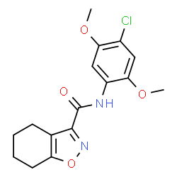 ChemSpider 2D Image | N-(4-Chloro-2,5-dimethoxyphenyl)-4,5,6,7-tetrahydro-1,2-benzoxazole-3-carboxamide | C16H17ClN2O4