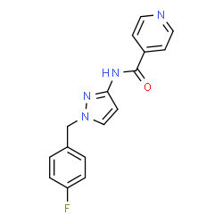 ChemSpider 2D Image | N-[1-(4-Fluorobenzyl)-1H-pyrazol-3-yl]isonicotinamide | C16H13FN4O