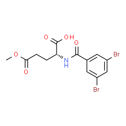 ChemSpider 2D Image | (2R)-2-[(3,5-Dibromobenzoyl)amino]-5-methoxy-5-oxopentanoic acid | C13H13Br2NO5