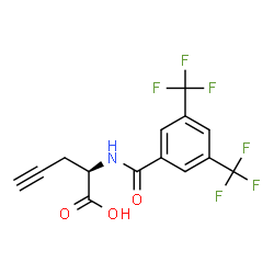 ChemSpider 2D Image | (2R)-2-{[3,5-Bis(trifluoromethyl)benzoyl]amino}-4-pentynoic acid | C14H9F6NO3