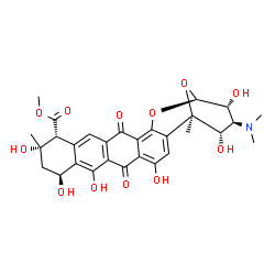 ChemSpider 2D Image | Methyl (1R,10S,12S,13R,21S,22R,23S,24S)-23-(dimethylamino)-4,8,10,12,22,24-hexahydroxy-1,12-dimethyl-6,17-dioxo-20,25-dioxahexacyclo[19.3.1.0~2,19~.0~5,18~.0~7,16~.0~9,14~]pentacosa-2,4,7(16),8,14,18-
hexaene-13-carboxylate | C29H31NO12