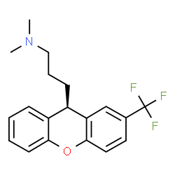 ChemSpider 2D Image | N,N-Dimethyl-3-[(9R)-2-(trifluoromethyl)-9H-xanthen-9-yl]-1-propanamine | C19H20F3NO