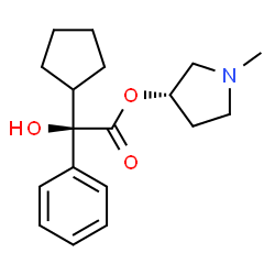 ChemSpider 2D Image | (3S)-1-Methyl-3-pyrrolidinyl (2R)-cyclopentyl(hydroxy)phenylacetate | C18H25NO3