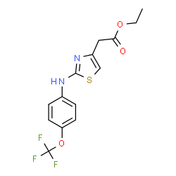 ChemSpider 2D Image | Ethyl (2-{[4-(trifluoromethoxy)phenyl]amino}-1,3-thiazol-4-yl)acetate | C14H13F3N2O3S