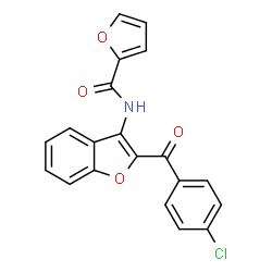 ChemSpider 2D Image | N-[2-(4-Chlorobenzoyl)-1-benzofuran-3-yl]-2-furamide | C20H12ClNO4