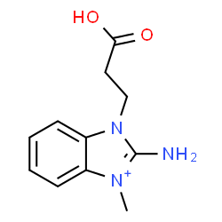 ChemSpider 2D Image | 2-Amino-1-(2-carboxyethyl)-3-methyl-1H-3,1-benzimidazol-3-ium | C11H14N3O2