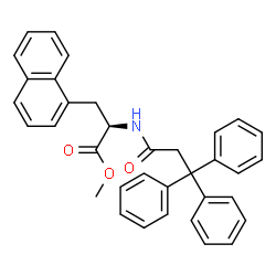 ChemSpider 2D Image | Methyl (2R)-3-(1-naphthyl)-2-[(3,3,3-triphenylpropanoyl)amino]propanoate | C35H31NO3
