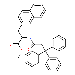 ChemSpider 2D Image | Methyl (2R)-3-(2-naphthyl)-2-[(3,3,3-triphenylpropanoyl)amino]propanoate | C35H31NO3