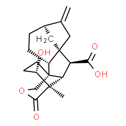 ChemSpider 2D Image | (1R,2R,5R,8R,9S,10S,11R,17S)-17-Hydroxy-11-methyl-6-methylene-12-oxo-13-oxapentacyclo[9.3.3.1~5,8~.0~1,10~.0~2,8~]octadecane-9-carboxylic acid | C20H26O5