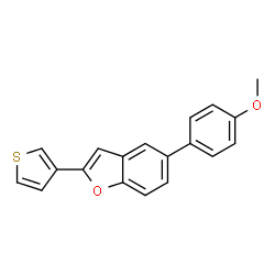 ChemSpider 2D Image | 5-(4-Methoxyphenyl)-2-(3-thienyl)-1-benzofuran | C19H14O2S