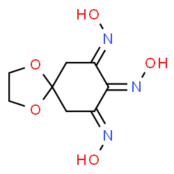 ChemSpider 2D Image | (7E,9E)-N,N',N''-Trihydroxy-1,4-dioxaspiro[4.5]decane-7,8,9-triimine | C8H11N3O5