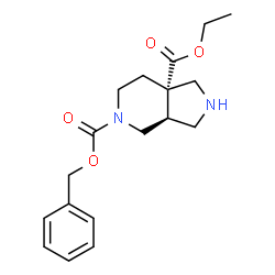 ChemSpider 2D Image | 5-Benzyl 7a-ethyl (3aS,7aS)-hexahydro-1H-pyrrolo[3,4-c]pyridine-5,7a-dicarboxylate | C18H24N2O4