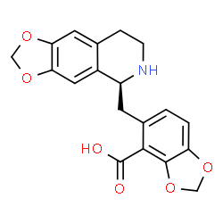 ChemSpider 2D Image | 5-[(5S)-5,6,7,8-Tetrahydro[1,3]dioxolo[4,5-g]isoquinolin-5-ylmethyl]-1,3-benzodioxole-4-carboxylic acid | C19H17NO6