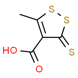 ChemSpider 2D Image | 5-Methyl-3-thioxo-3H-1,2-dithiole-4-carboxylic acid | C5H4O2S3