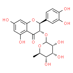 ChemSpider 2D Image | (2S,3S)-2-(3,4-Dihydroxyphenyl)-5,7-dihydroxy-4-oxo-3,4-dihydro-2H-chromen-3-yl 6-deoxy-D-allopyranoside | C21H22O11