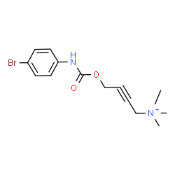 ChemSpider 2D Image | 4-{[(4-Bromophenyl)carbamoyl]oxy}-N,N,N-trimethyl-2-butyn-1-aminium | C14H18BrN2O2