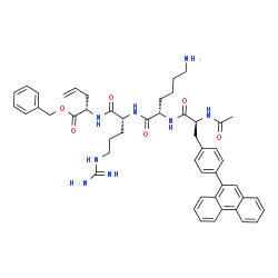 ChemSpider 2D Image | N-Acetyl-4-(9-phenanthryl)-L-phenylalanyl-L-lysyl-N-[(2S)-1-(benzyloxy)-1-oxo-4-penten-2-yl]-D-argininamide | C49H58N8O6