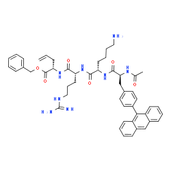 ChemSpider 2D Image | N-Acetyl-4-(9-anthryl)-L-phenylalanyl-L-lysyl-N-[(2S)-1-(benzyloxy)-1-oxo-4-penten-2-yl]-D-argininamide | C49H58N8O6