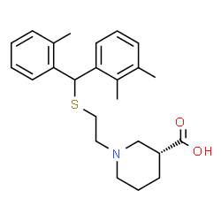 ChemSpider 2D Image | (3R)-1-(2-{[(2,3-Dimethylphenyl)(2-methylphenyl)methyl]sulfanyl}ethyl)-3-piperidinecarboxylic acid | C24H31NO2S