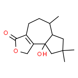 ChemSpider 2D Image | 9a-Hydroxy-6,8,8-trimethyl-4,5,6,6a,7,8,9,9a-octahydroazuleno[4,5-c]furan-3(1H)-one | C15H22O3