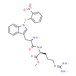 ChemSpider 2D Image | Methyl 1-[(2-nitrophenyl)sulfanyl]-L-tryptophyl-L-argininate | C24H29N7O5S
