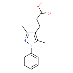 ChemSpider 2D Image | 3-(3,5-Dimethyl-1-phenyl-1H-pyrazol-4-yl)propanoate | C14H15N2O2