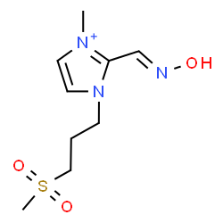 ChemSpider 2D Image | 2-[(E)-(Hydroxyimino)methyl]-3-methyl-1-[3-(methylsulfonyl)propyl]-1H-imidazol-3-ium | C9H16N3O3S