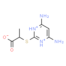ChemSpider 2D Image | 2-[(4,6-Diamino-2-pyrimidinediiumyl)sulfanyl]propanoate | C7H11N4O2S