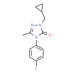 ChemSpider 2D Image | 2-(Cyclopropylmethyl)-4-(4-fluorophenyl)-5-methyl-2,4-dihydro-3H-1,2,4-triazol-3-one | C13H14FN3O