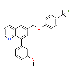 ChemSpider 2D Image | 8-(3-Methoxyphenyl)-6-{[4-(trifluoromethyl)phenoxy]methyl}quinoline | C24H18F3NO2
