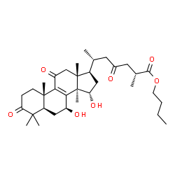 ChemSpider 2D Image | Butyl (7beta,15alpha,25R)-7,15-dihydroxy-3,11,23-trioxolanost-8-en-26-oate | C34H52O7
