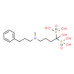ChemSpider 2D Image | {1-Hydroxy-4-[methyl(3-phenylpropyl)amino]-1,1-butanediyl}bis(phosphonic acid) | C14H25NO7P2