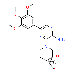 ChemSpider 2D Image | (3R,4R)-1-[3-Amino-6-(3,4,5-trimethoxyphenyl)-2-pyrazinyl]-3-ethyl-4-piperidinecarboxylic acid | C21H28N4O5