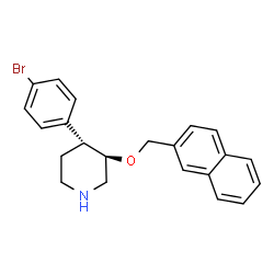 ChemSpider 2D Image | (3R,4R)-4-(4-Bromophenyl)-3-(2-naphthylmethoxy)piperidine | C22H22BrNO