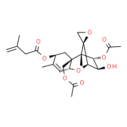 ChemSpider 2D Image | 12,13-Epoxytrichothec-9-ene-3,4,8,15-tetrol-4,15-diacetate-8-isovalerate | C24H32O9