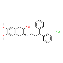 ChemSpider 2D Image | (2S,3S)-3-[(3,3-Diphenylpropyl)amino]-6,7-dimethoxy-1,2,3,4-tetrahydro-2-naphthalenol hydrochloride (1:1) | C27H32ClNO3