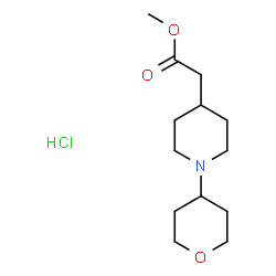 ChemSpider 2D Image | Methyl [1-(tetrahydro-2H-pyran-4-yl)-4-piperidinyl]acetate hydrochloride (1:1) | C13H24ClNO3