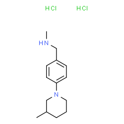 ChemSpider 2D Image | methyl({[4-(3-methylpiperidin-1-yl)phenyl]methyl})amine dihydrochloride | C14H24Cl2N2